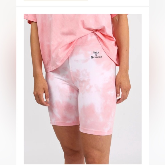 Juicy X Brunette the label women’s tye dye pink marble biker shorts XS - Picture 1 of 7